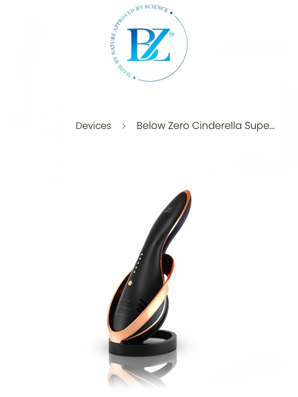 Below Zero Cinderella Supercool Facial Tool - Black & Rose Gold